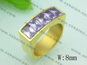 Stainless Steel Stone&Crystal Ring - KR20144-D