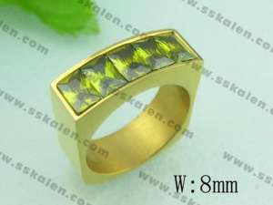 Stainless Steel Stone&Crystal Ring - KR20145-D