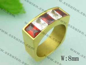 Stainless Steel Stone&Crystal Ring - KR20155-D