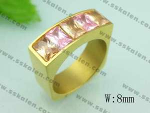 Stainless Steel Stone&Crystal Ring - KR20157-D