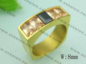Stainless Steel Stone&Crystal Ring - KR20162-D
