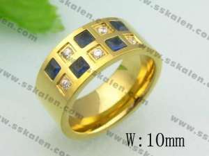 Stainless Steel Stone&Crystal Ring - KR20200-D