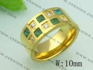 Stainless Steel Stone&Crystal Ring - KR20201-D