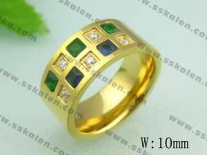 Stainless Steel Stone&Crystal Ring - KR20207-D