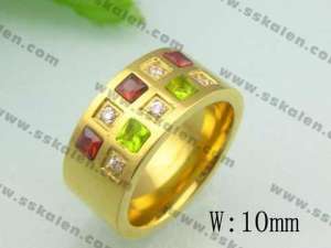 Stainless Steel Stone&Crystal Ring - KR20209-D