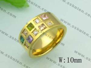Stainless Steel Stone&Crystal Ring - KR20212-D