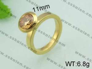 Stainless Steel Stone&Crystal Ring - KR20555-D