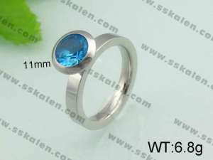 Stainless Steel Stone&Crystal Ring - KR20559-D