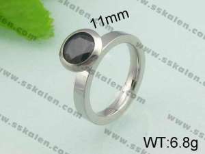 Stainless Steel Stone&Crystal Ring - KR20561-D