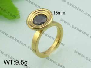 Stainless Steel Stone&Crystal Ring - KR20567-D