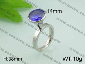 Stainless Steel Stone&Crystal Ring - KR20570-D