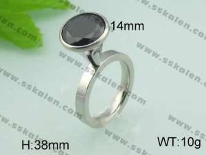 Stainless Steel Stone&Crystal Ring - KR20576-D