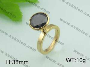 Stainless Steel Stone&Crystal Ring - KR20578-D