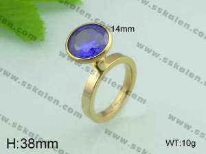 Stainless Steel Stone&Crystal Ring - KR20583-D
