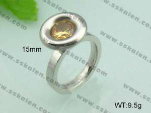 Stainless Steel Stone&Crystal Ring - KR20606-D