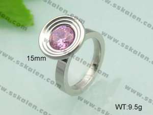 Stainless Steel Stone&Crystal Ring - KR20609-D