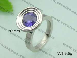 Stainless Steel Stone&Crystal Ring - KR20611-D