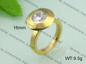 Stainless Steel Stone&Crystal Ring - KR20617-D
