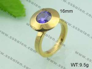 Stainless Steel Stone&Crystal Ring - KR20619-D