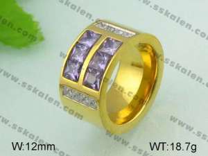 Stainless Steel Stone&Crystal Ring - KR20628-D