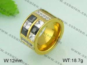 Stainless Steel Stone&Crystal Ring - KR20636-D
