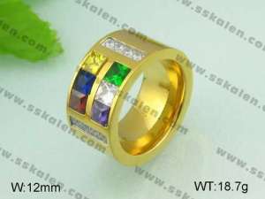 Stainless Steel Stone&Crystal Ring - KR20641-D