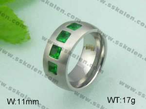 Stainless Steel Stone&Crystal Ring - KR20646-D
