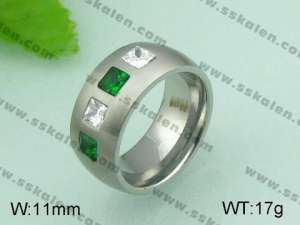 Stainless Steel Stone&Crystal Ring - KR20650-D