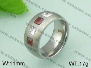 Stainless Steel Stone&Crystal Ring - KR20653-D