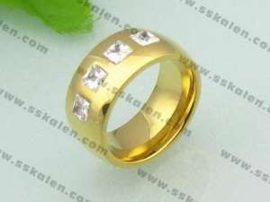 Stainless Steel Stone&Crystal Ring - KR20683-D