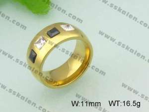 Stainless Steel Stone&Crystal Ring - KR20689-D