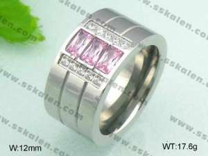 Stainless Steel Stone&Crystal Ring - KR20710-D