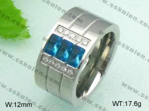 Stainless Steel Stone&Crystal Ring - KR20714-D