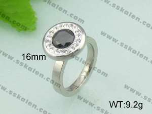  Stainless Steel Stone&Crystal Ring - KR20732-D