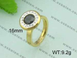Stainless Steel Stone&Crystal Ring - KR20740-D
