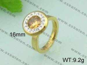 Stainless Steel Stone&Crystal Ring - KR20746-D