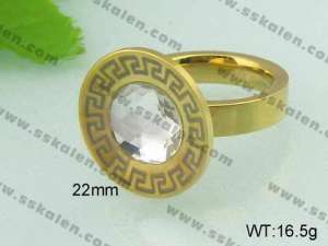 Stainless Steel Stone&Crystal Ring - KR20798-D