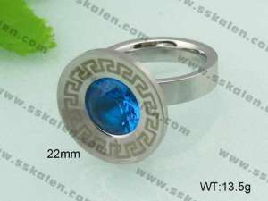 Stainless Steel Stone&Crystal Ring - KR20803-D