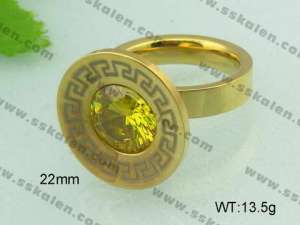 Stainless Steel Stone&Crystal Ring - KR20810-D