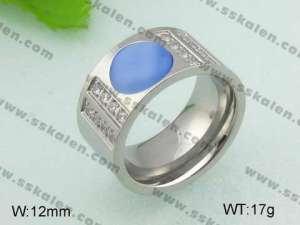 Stainless Steel Stone&Crystal Ring - KR20822-D