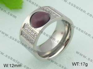 Stainless Steel Stone&Crystal Ring - KR20824-D