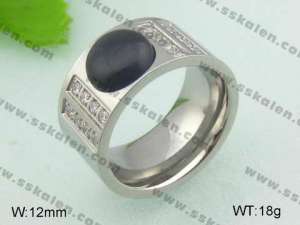 Stainless Steel Stone&Crystal Ring - KR20826-D