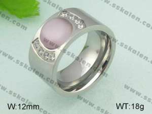Stainless Steel Stone&Crystal Ring - KR20835-D