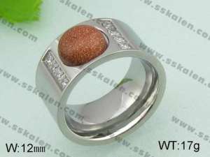 Stainless Steel Stone&Crystal Ring - KR20847-D