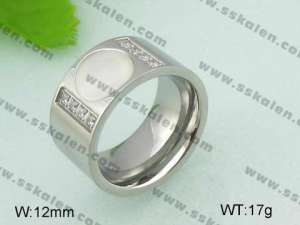Stainless Steel Stone&Crystal Ring - KR20849-D