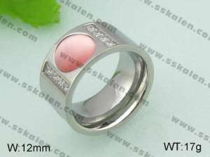 Stainless Steel Stone&Crystal Ring - KR20850-D