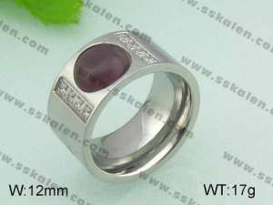 Stainless Steel Stone&Crystal Ring - KR20852-D