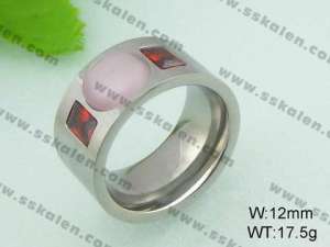 Stainless Steel Stone&Crystal Ring - KR20855-D