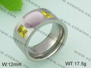 Stainless Steel Stone&Crystal Ring - KR20863-D