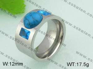 Stainless Steel Stone&Crystal Ring - KR20871-D